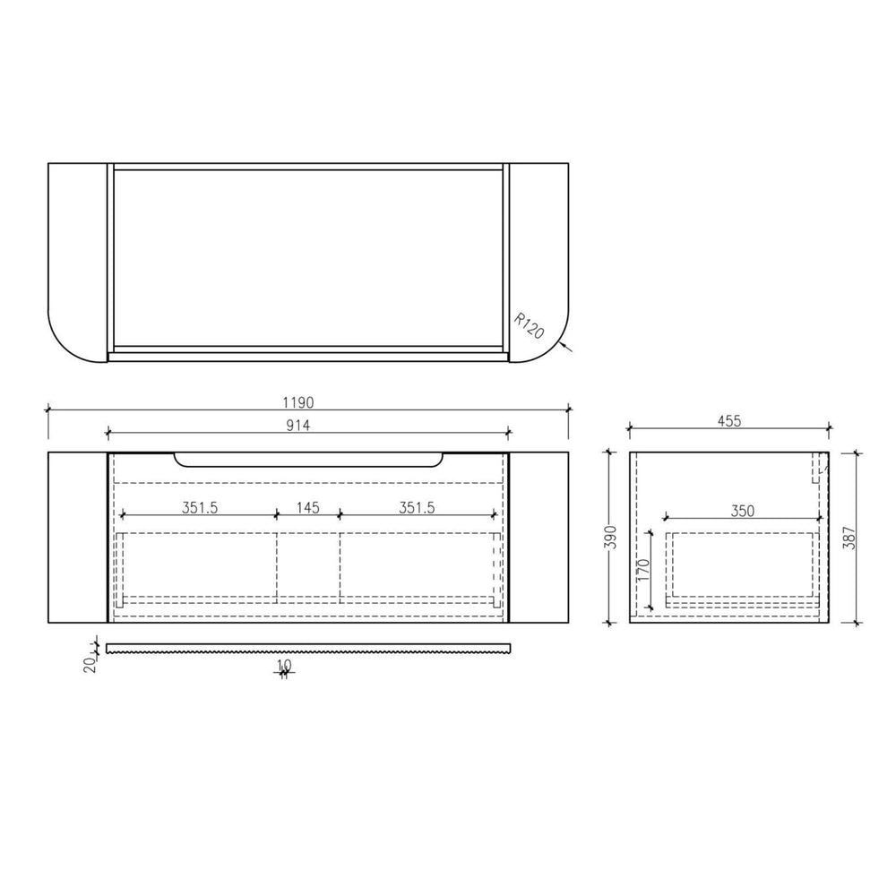 MERCIO ROME MATTE WHITE FLUTED 1200MM SINGLE BOWL WALL HUNG VANITY