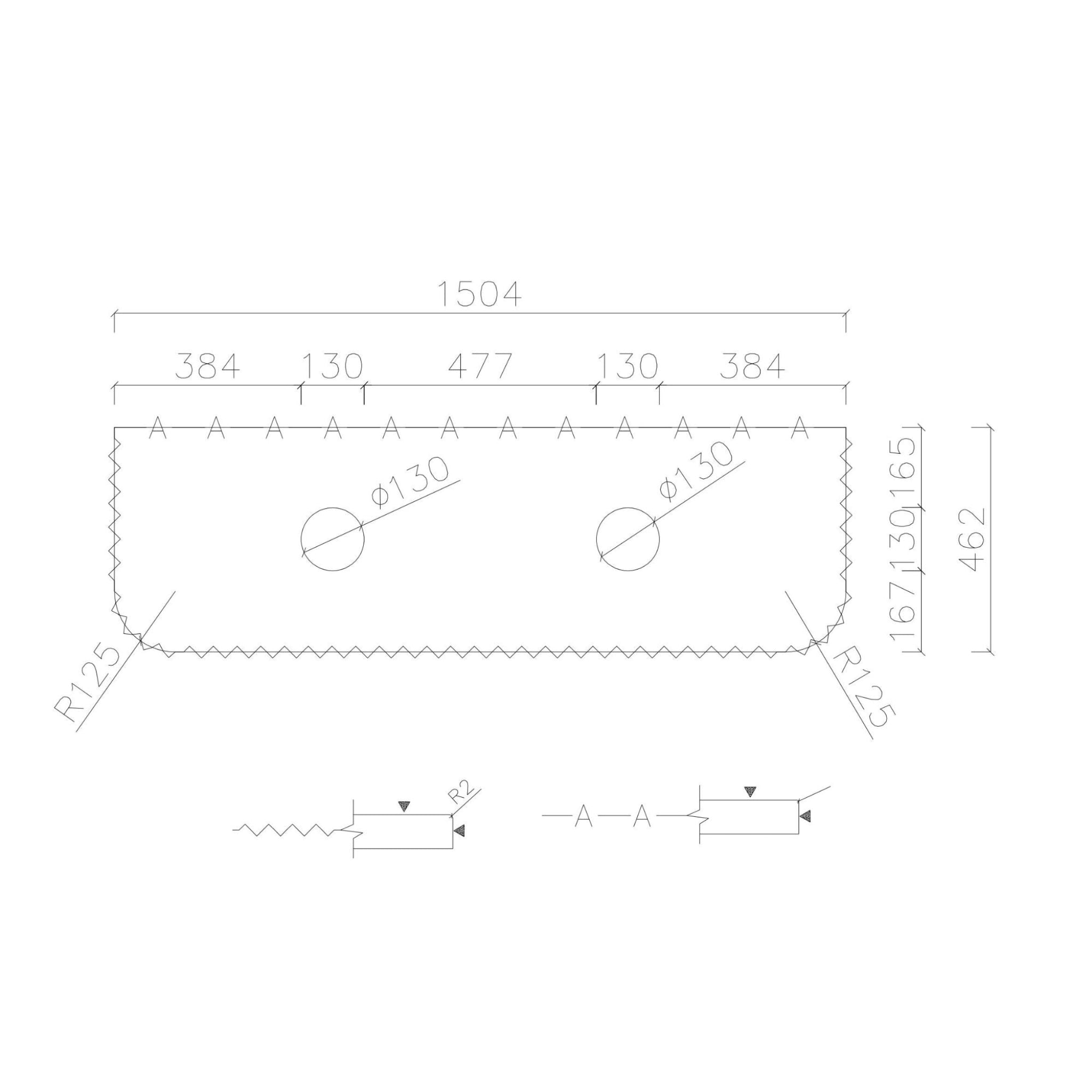 MERCIO ROME BUR OAK FLUTED 1500MM DOUBLE BOWL WALL HUNG VANITY