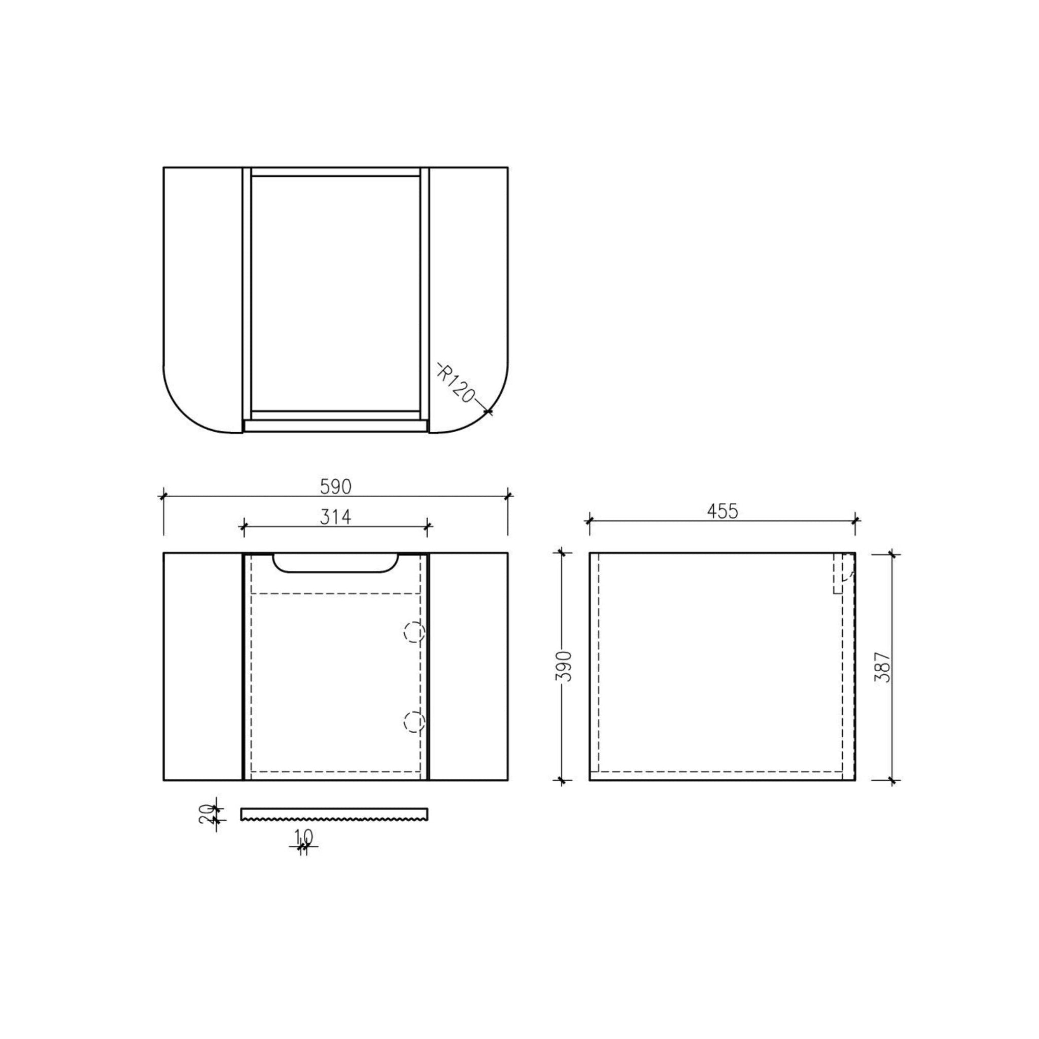 MERCIO ROME MATTE WHITE FLUTED 600MM SINGLE BOWL WALL HUNG VANITY