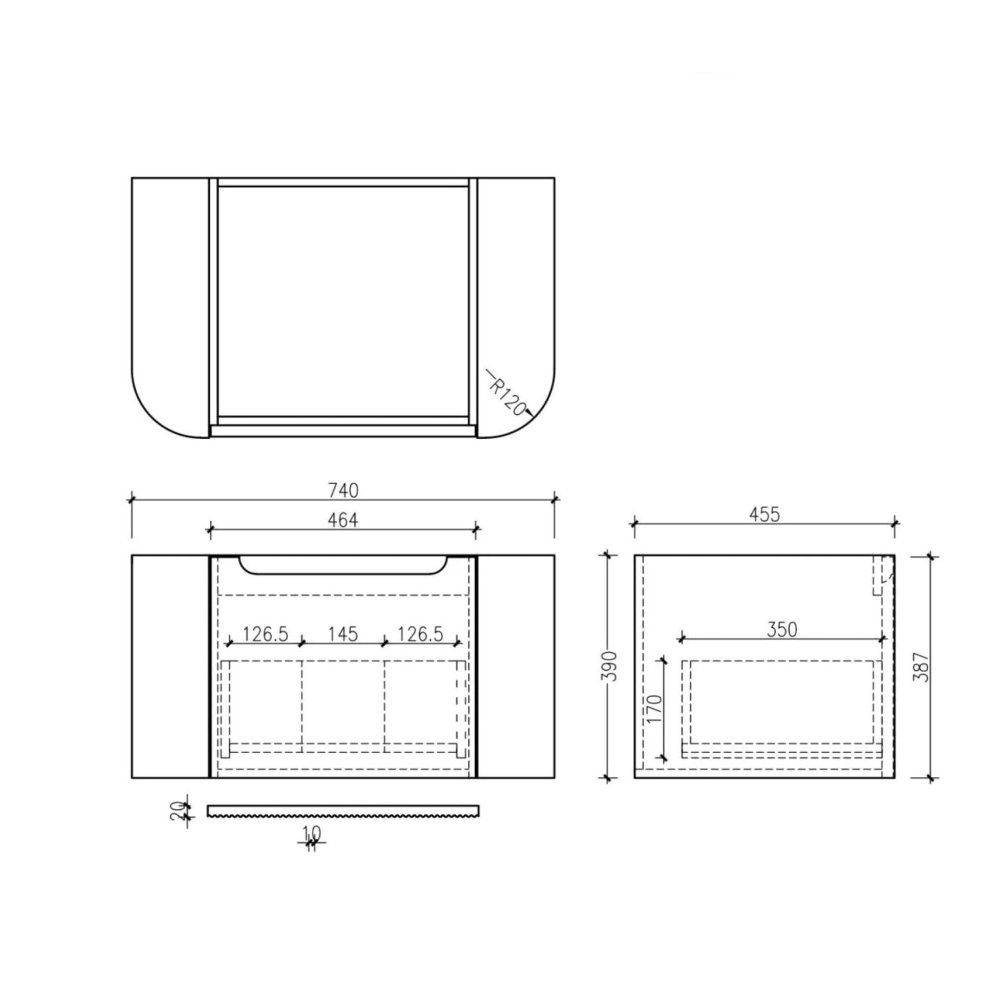 MERCIO ROME MATTE BLACK FLUTED 750MM SINGLE BOWL WALL HUNG VANITY