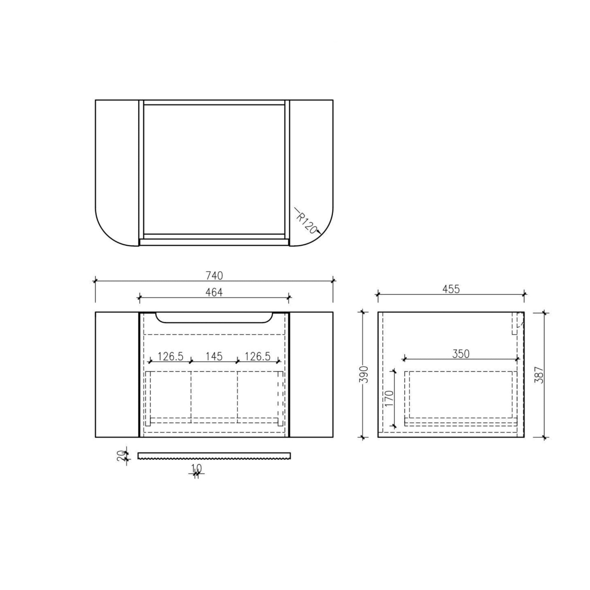 MERCIO ROME MATTE WHITE FLUTED 750MM SINGLE BOWL WALL HUNG VANITY