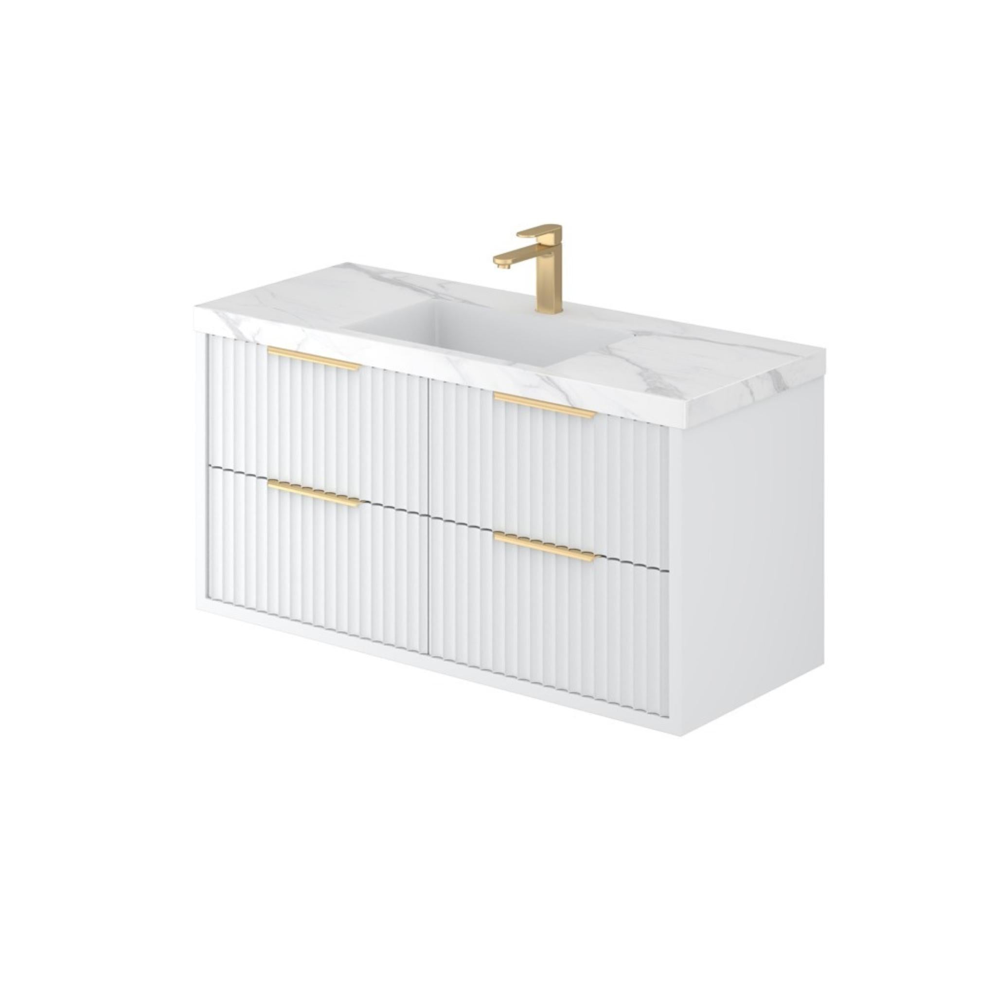 CETO ROME MATTE WHITE 1200MM SINGLE BOWL WALL HUNG VANITY