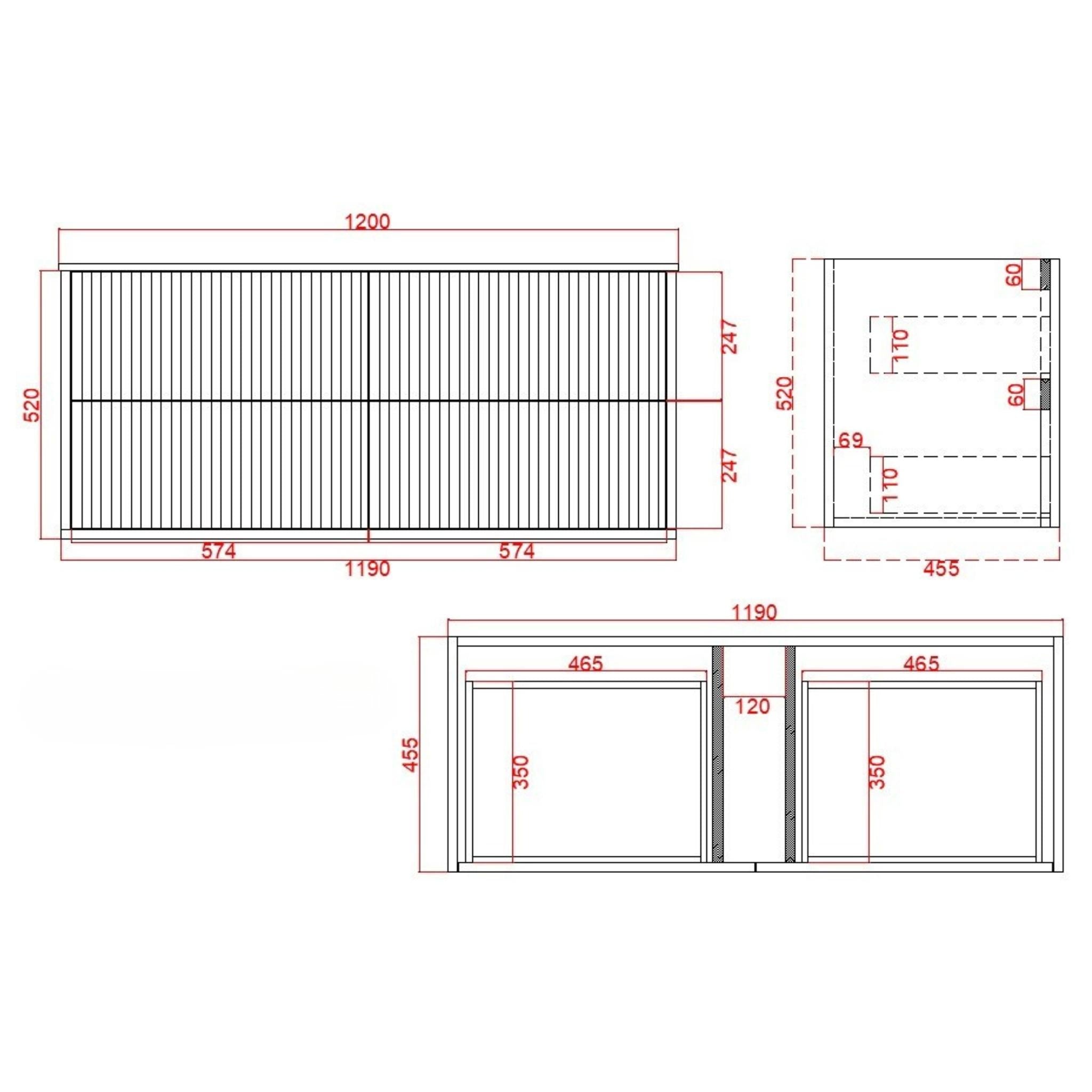 CETO ROME MATTE WHITE 1200MM SINGLE BOWL WALL HUNG VANITY