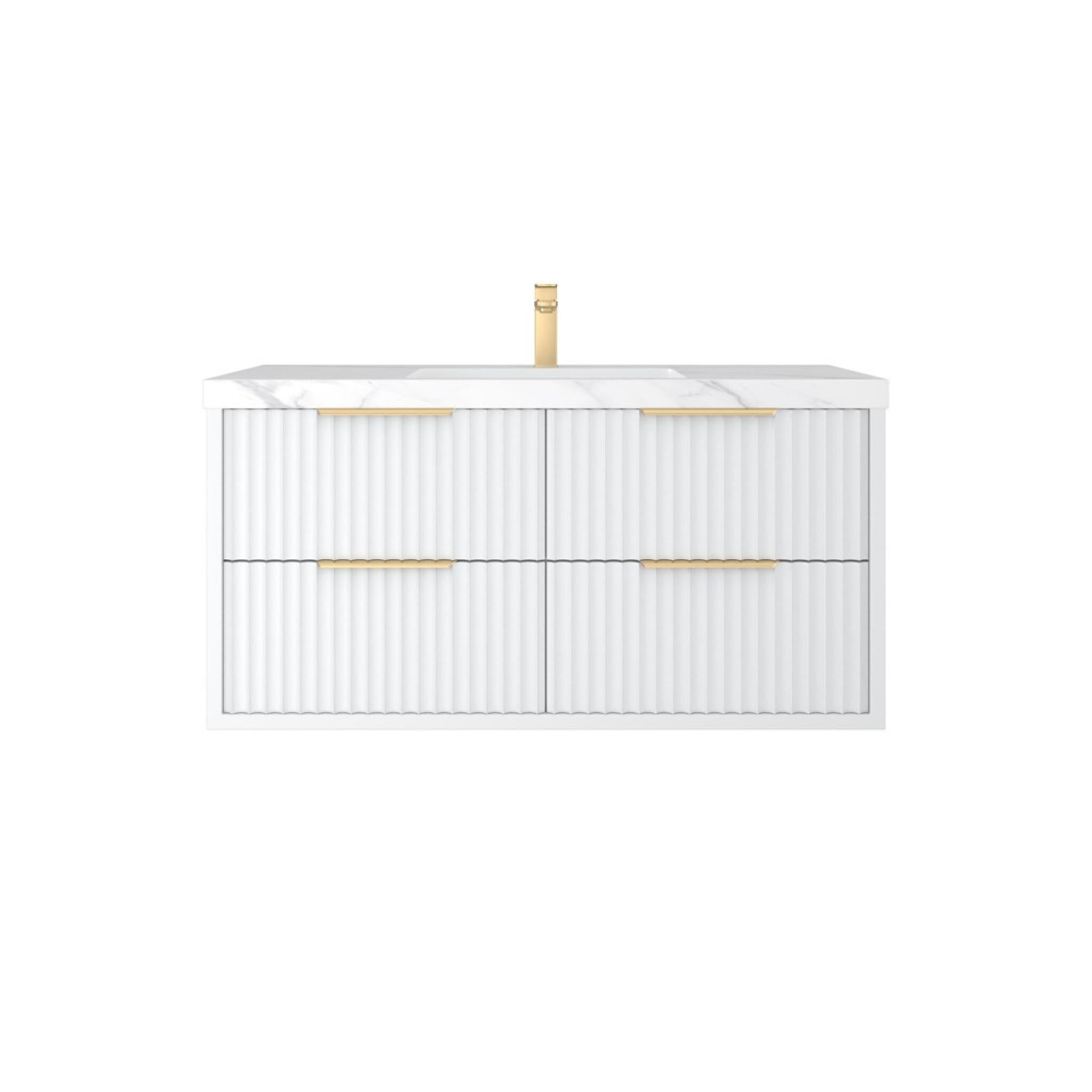 CETO ROME MATTE WHITE 1200MM SINGLE BOWL WALL HUNG VANITY