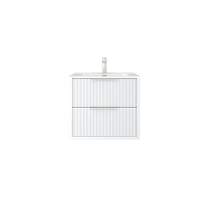 CETO ROME MATTE WHITE 600MM SINGLE BOWL WALL HUNG VANITY