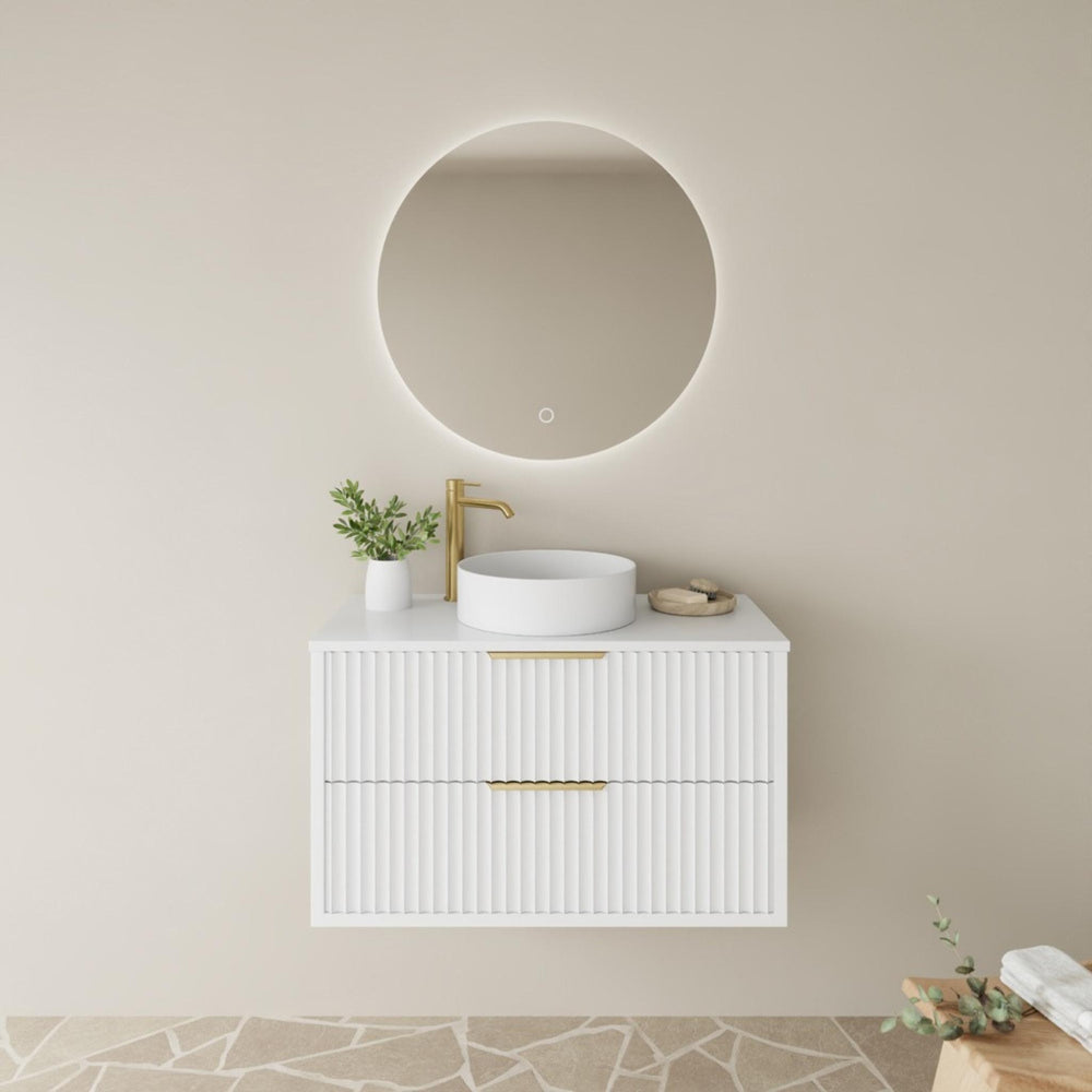 CETO ROME MATTE WHITE 600MM SINGLE BOWL WALL HUNG VANITY