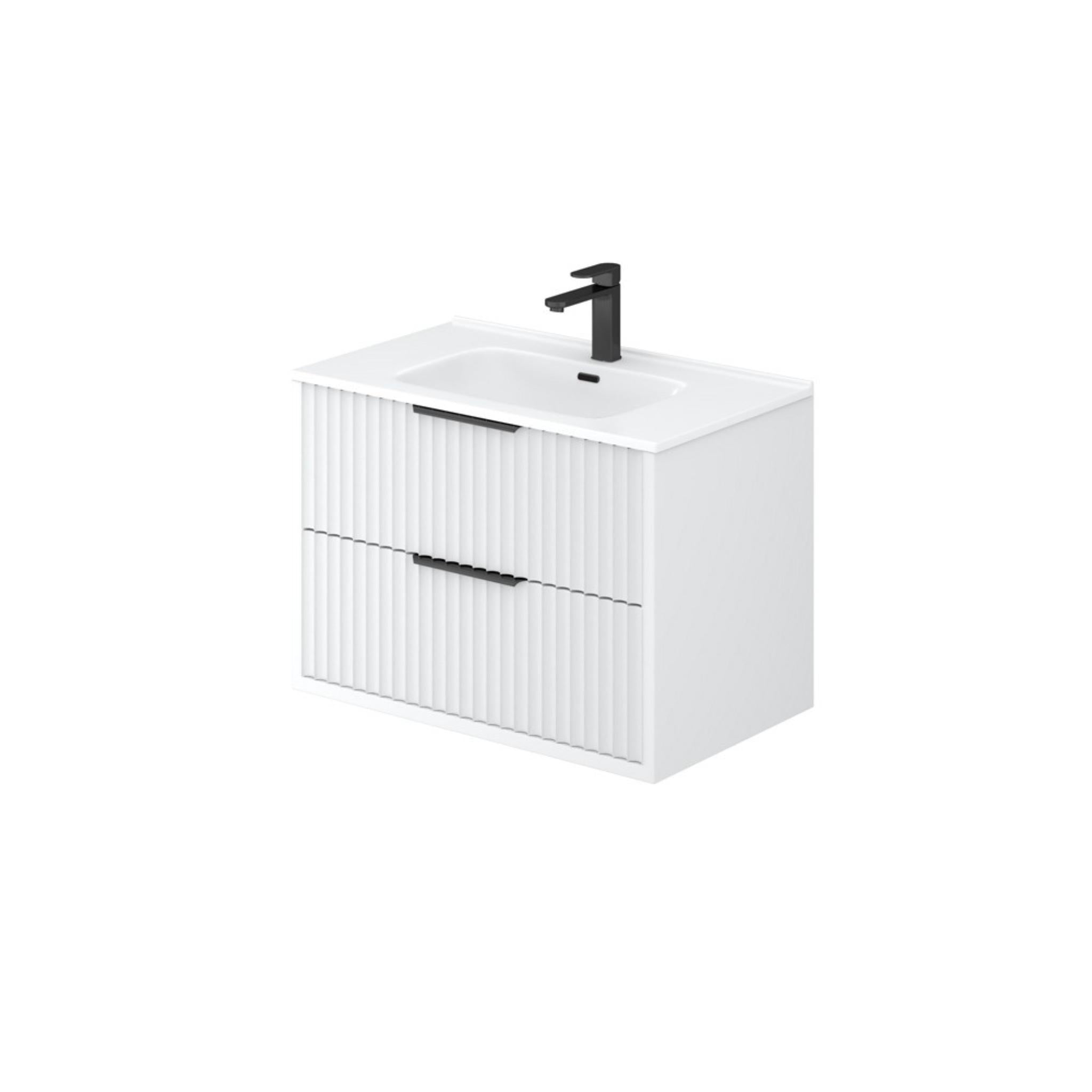 CETO ROME MATTE WHITE 750MM SINGLE BOWL WALL HUNG VANITY