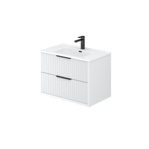 CETO ROME MATTE WHITE 750MM SINGLE BOWL WALL HUNG VANITY