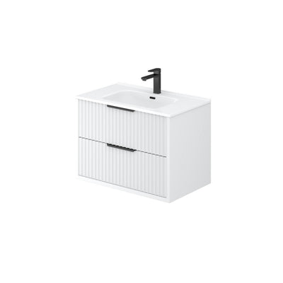 CETO ROME MATTE WHITE 750MM SINGLE BOWL WALL HUNG VANITY