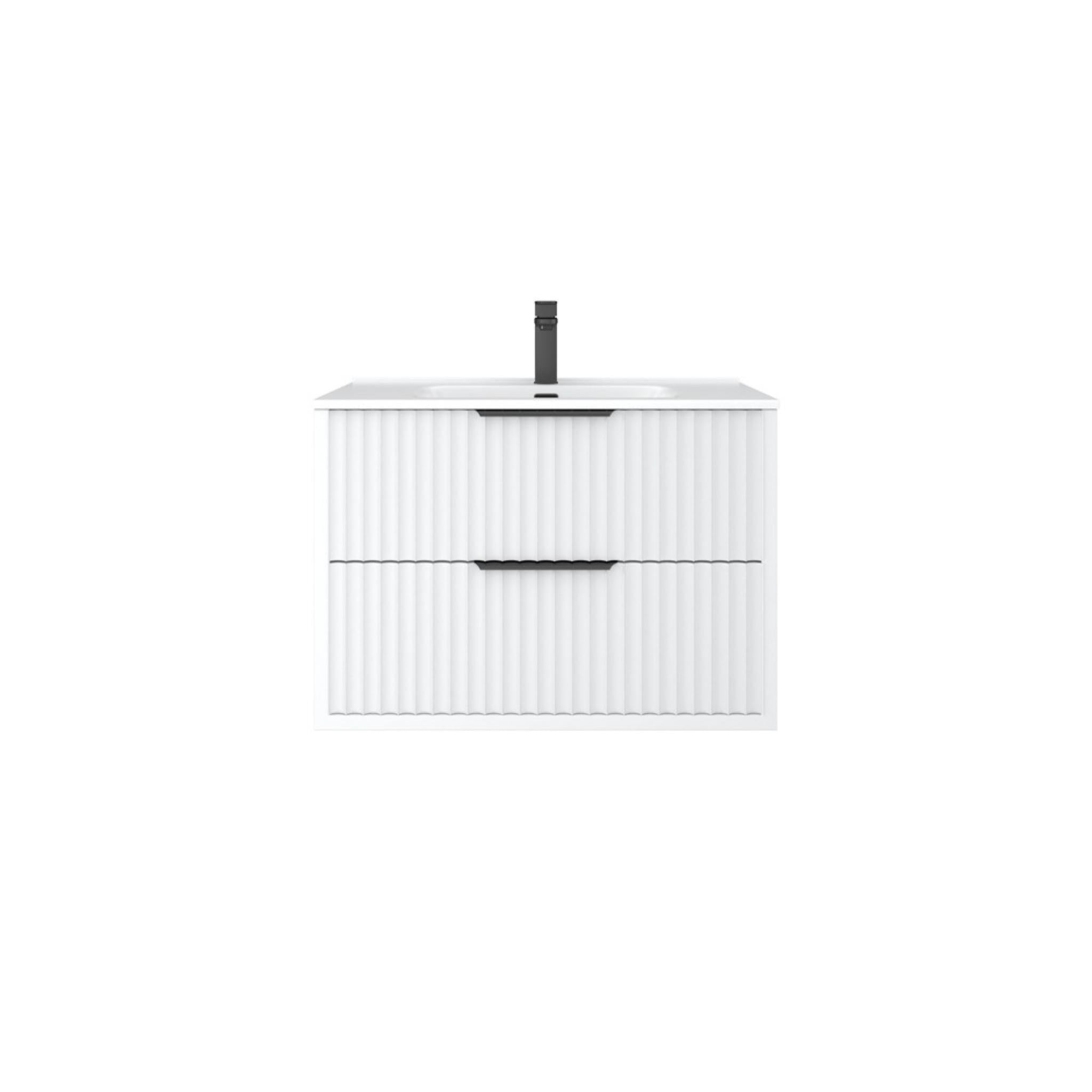 CETO ROME MATTE WHITE 750MM SINGLE BOWL WALL HUNG VANITY