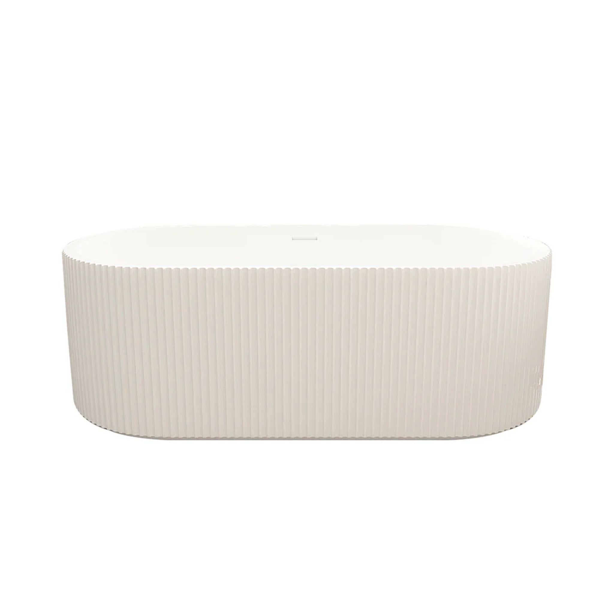 MERCIO ROSE FLUTED V-GROOVE FREESTANDING BATHTUB MATTE WHITE (AVAILABLE IN 1500MM AND 1700MM)
