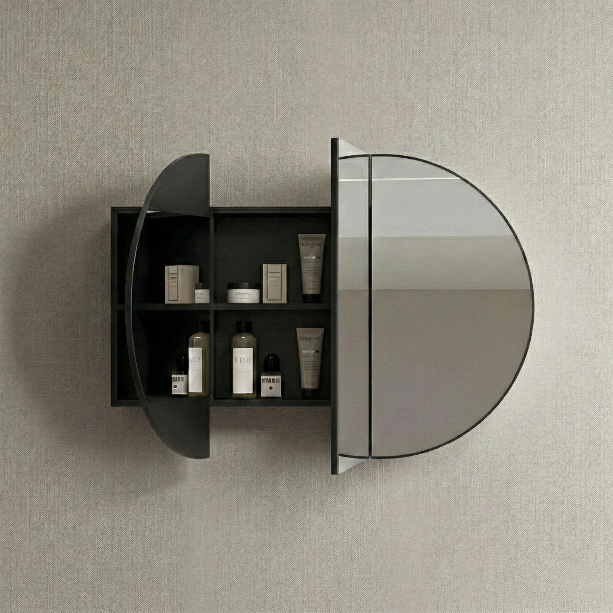 INFINITY ROSY SEMI MATTE BLACK SHAVING CABINET 1200X750MM