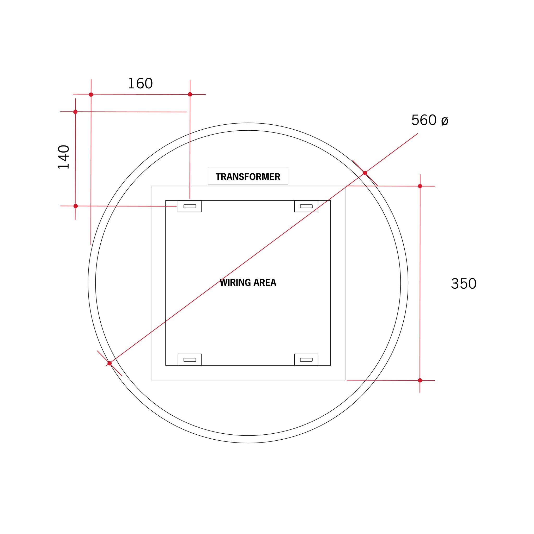 THERMOGROUP ABLAZE PREMIUM RS RANGE BACK-LIT MIRROR 600MM