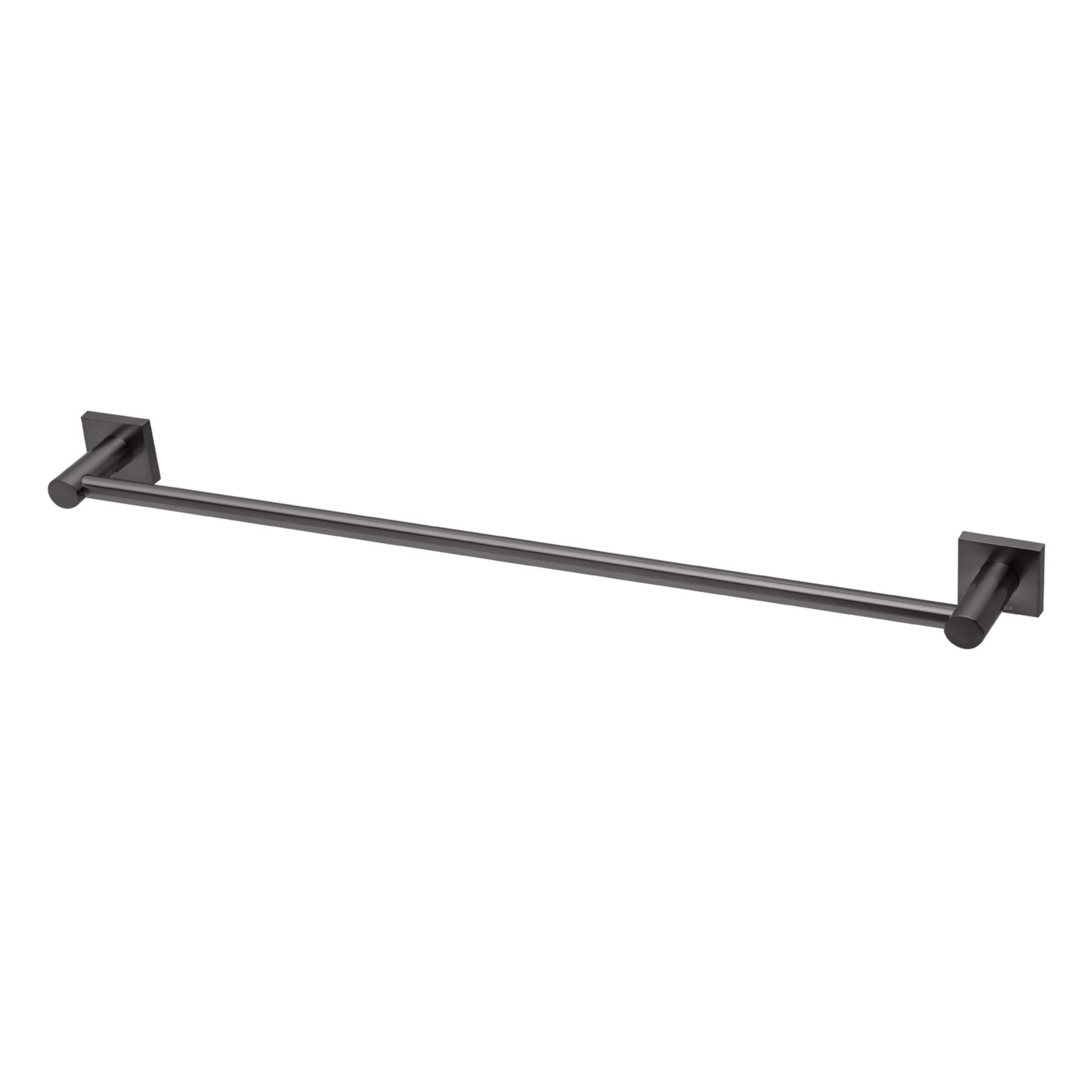 PHOENIX RADII SINGLE NON-HEATED TOWEL RAIL SQUARE PLATE BRUSHED CARBON 600MM AND 800MM