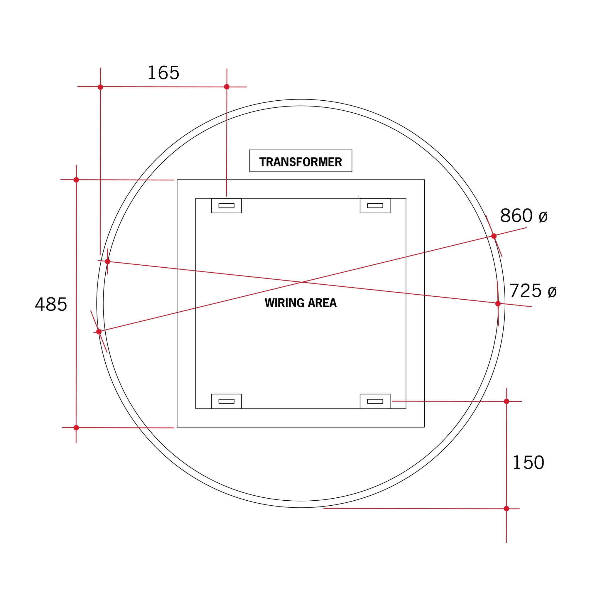 THERMOGROUP ABLAZE PREMIUM RS RANGE BACK-LIT MIRROR 900MM