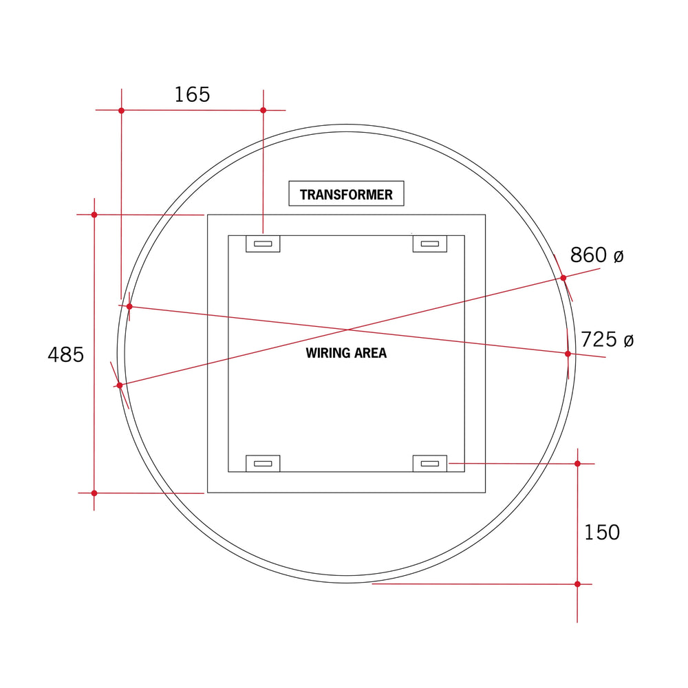 THERMOGROUP ABLAZE PREMIUM RS RANGE BACK-LIT MIRROR 900MM
