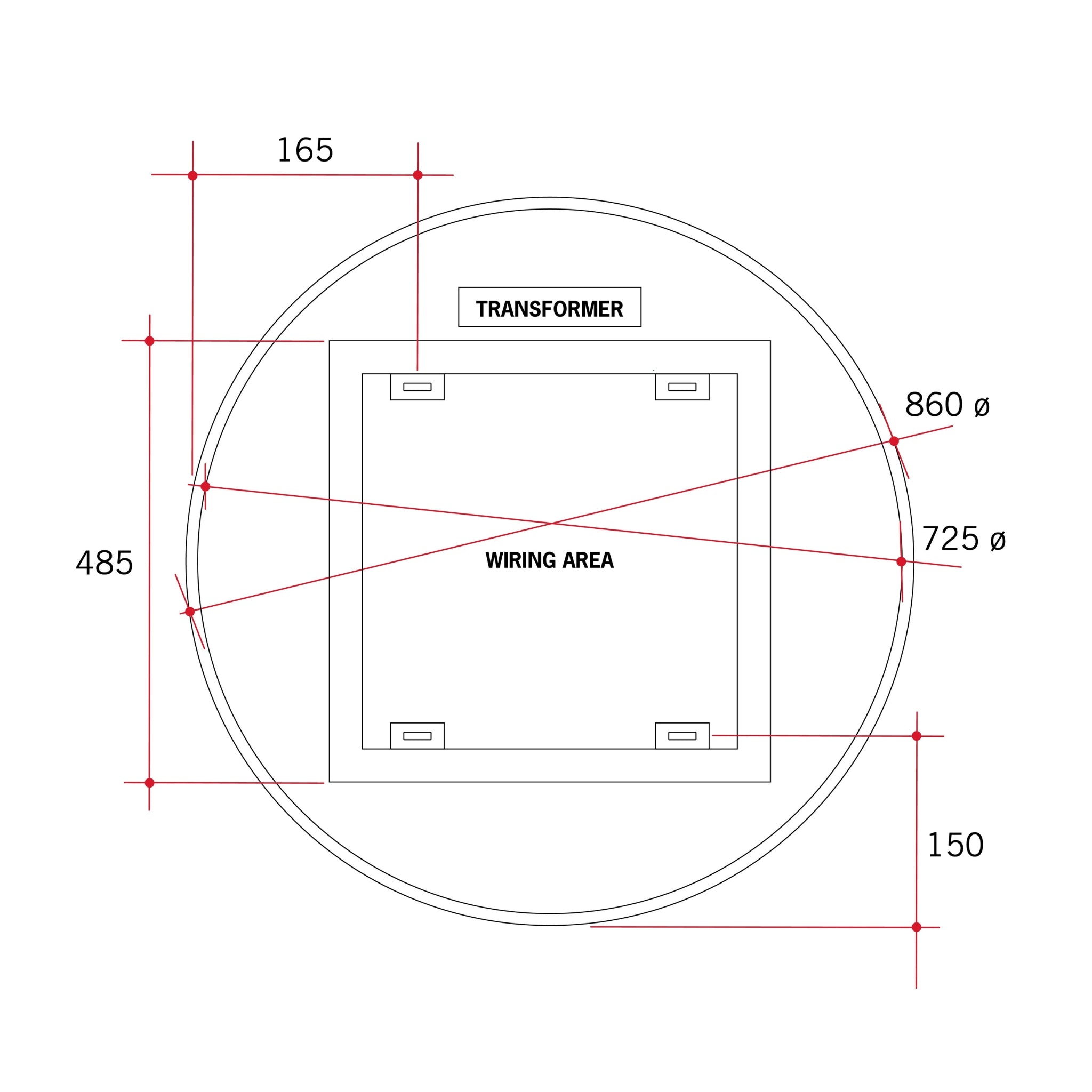 THERMOGROUP ABLAZE PREMIUM RS RANGE BACK-LIT MIRROR 900MM