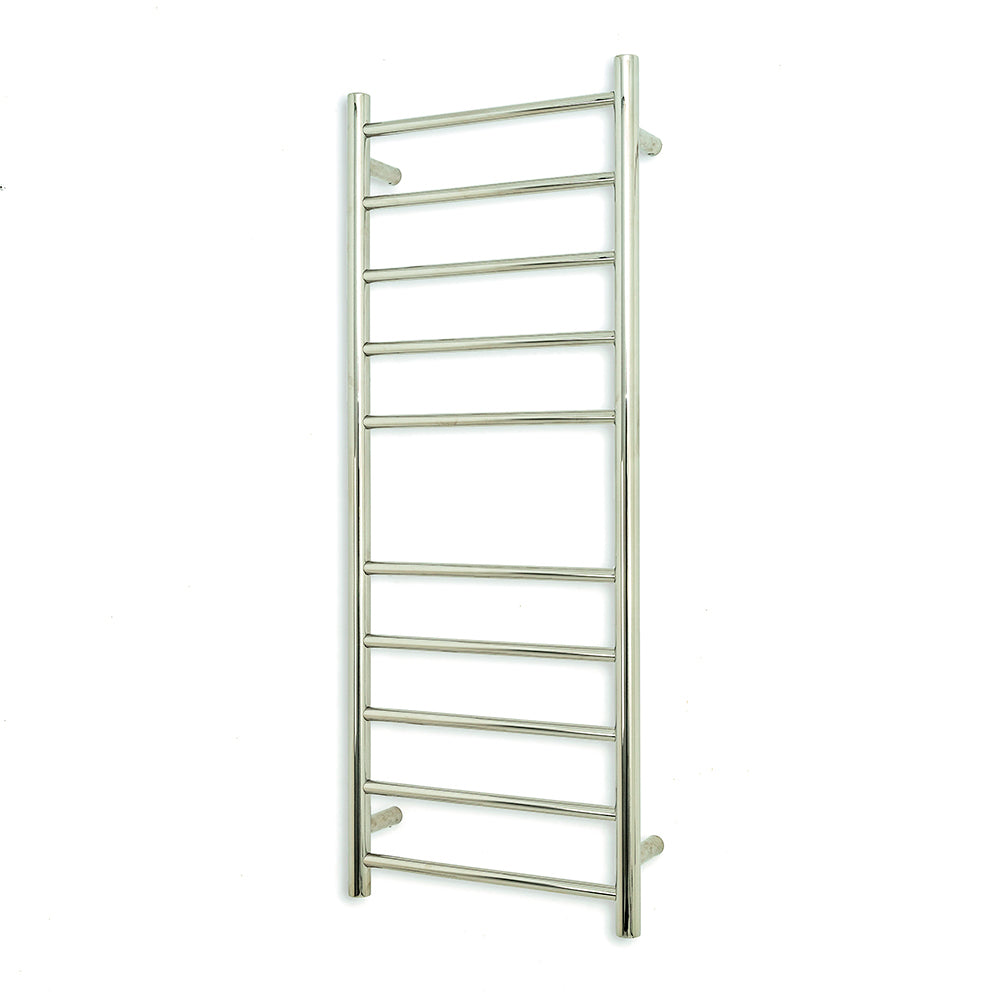 RADIANT HEATING 10-BARS ROUND HEATED TOWEL RAIL CHROME 80WATTS 430MM