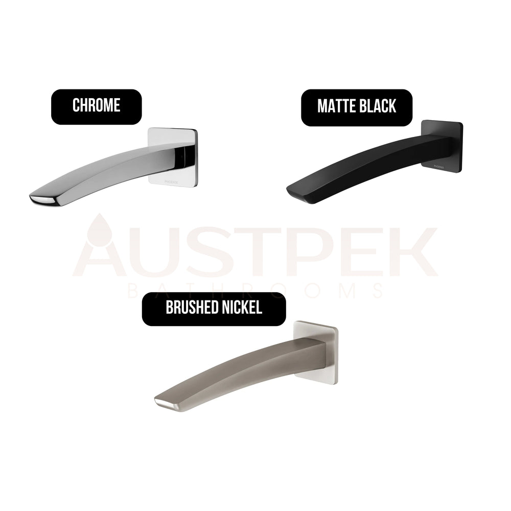 PHOENIX RUSH WALL OUTLET 180MM BRUSHED NICKEL