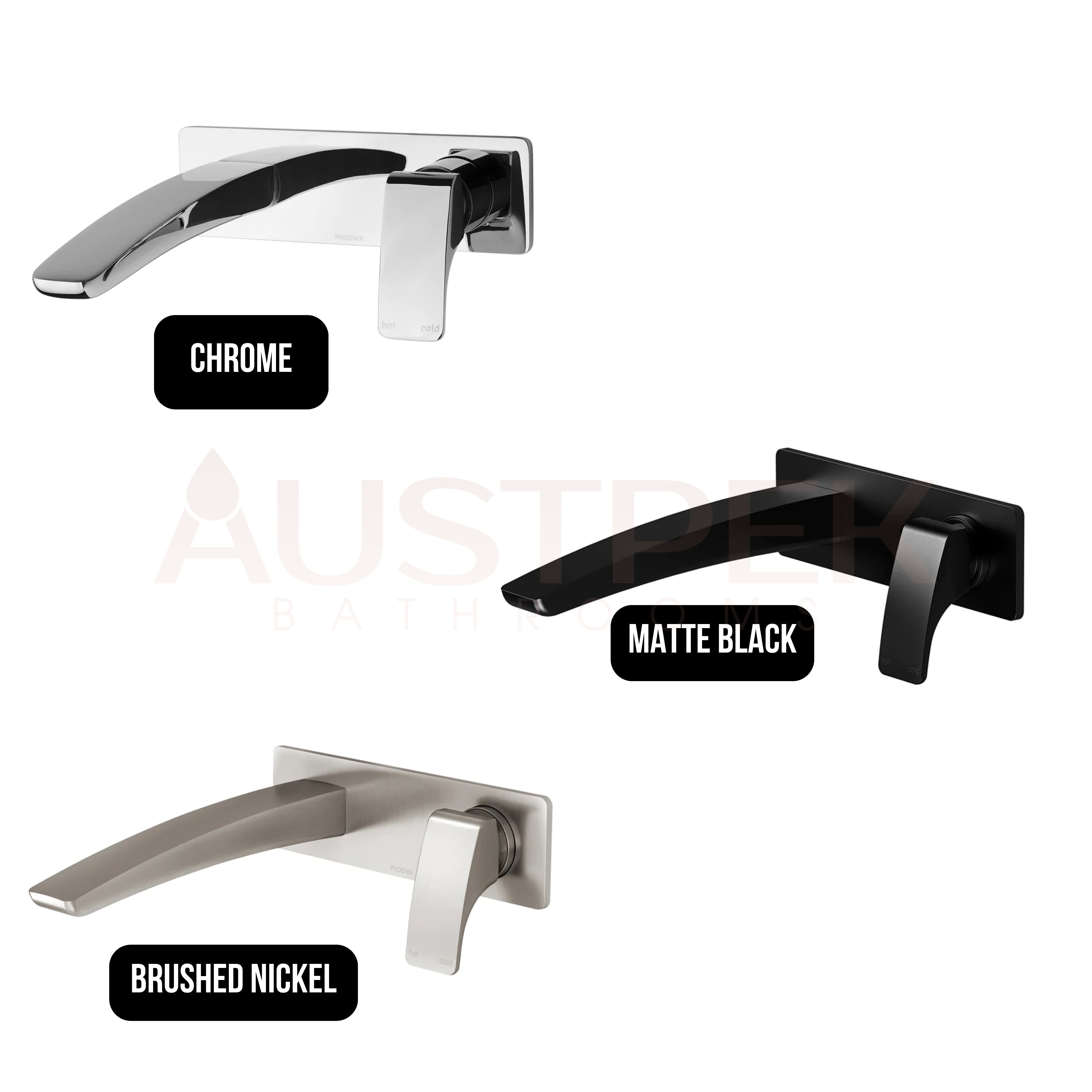 PHOENIX RUSH WALL BASIN MIXER SET 180MM CHROME