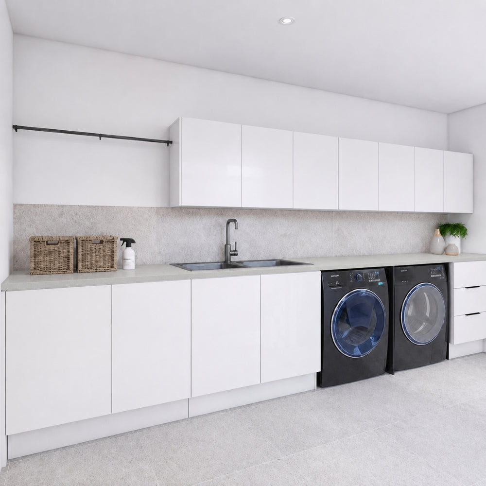 TIMBERLINE LAMINEX RAW ZINC NATURAL DOUBLE BOWL LAUNDRY LAMINATE BENCHTOP