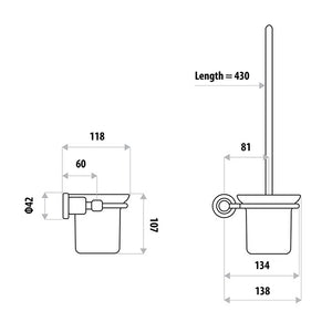 LINKWARE RENOVATOR TOILET BRUSH PAN AND HOLDER CHROME