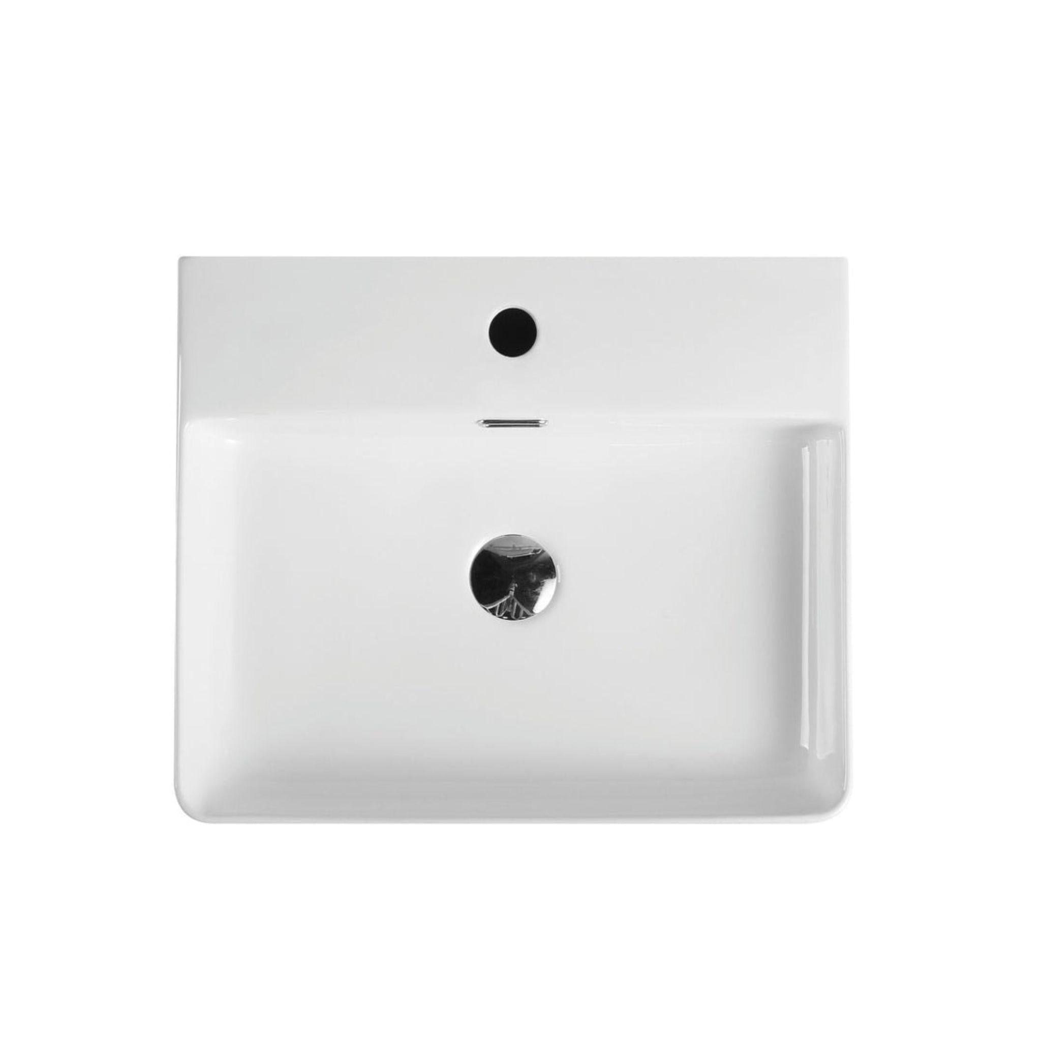 MERCIO RIFF RECTANGULAR SEMI RECESSED BASIN GLOSS WHITE 500MM
