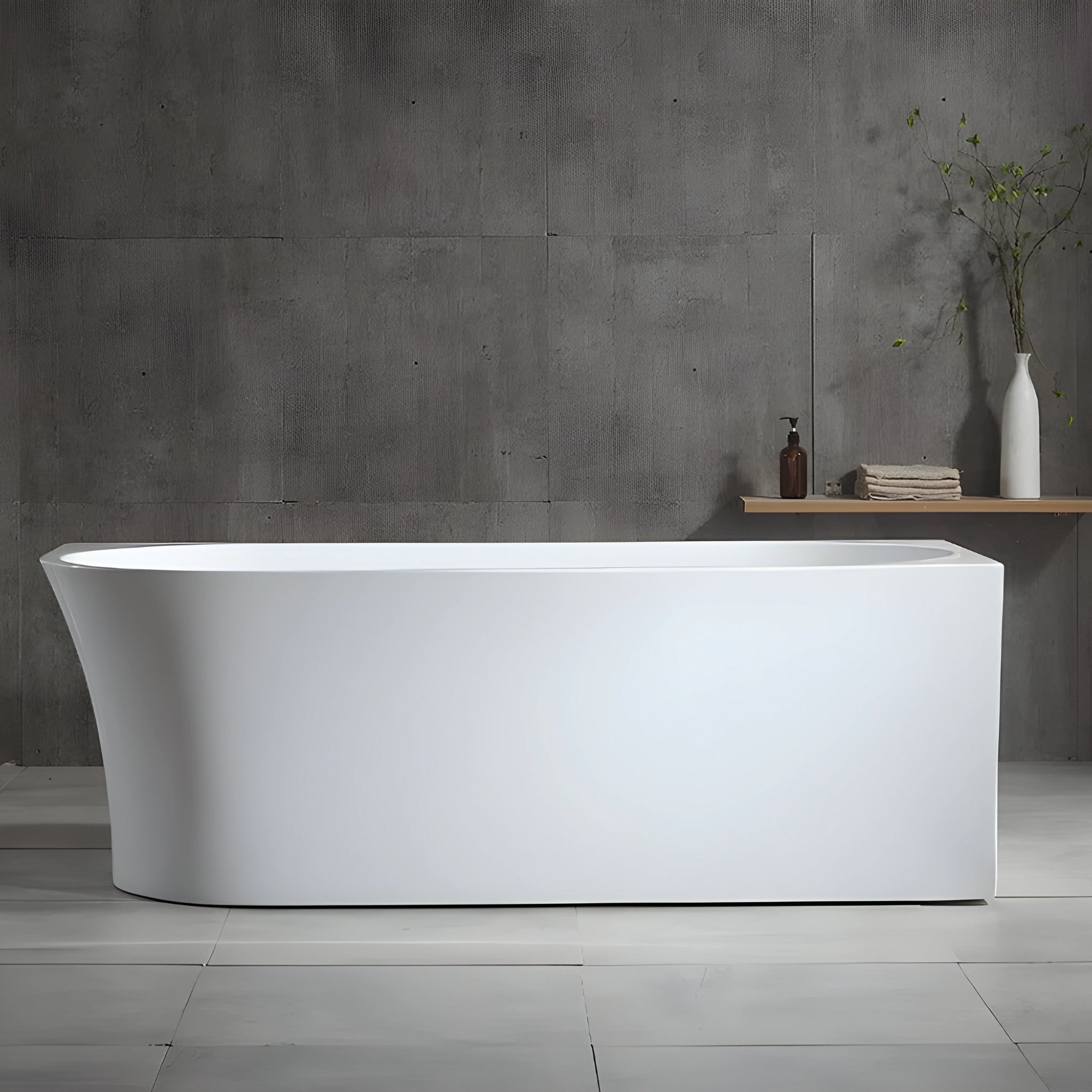 BROADWAY FS7 FREESTANDING RIGHT CORNER SPA BATHTUB GLOSS WHITE 1500MM WITH 10 JETS