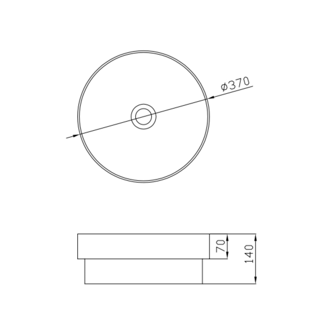RIVA ROZA SEMI-INSET BASIN MATTE WHITE 370MM