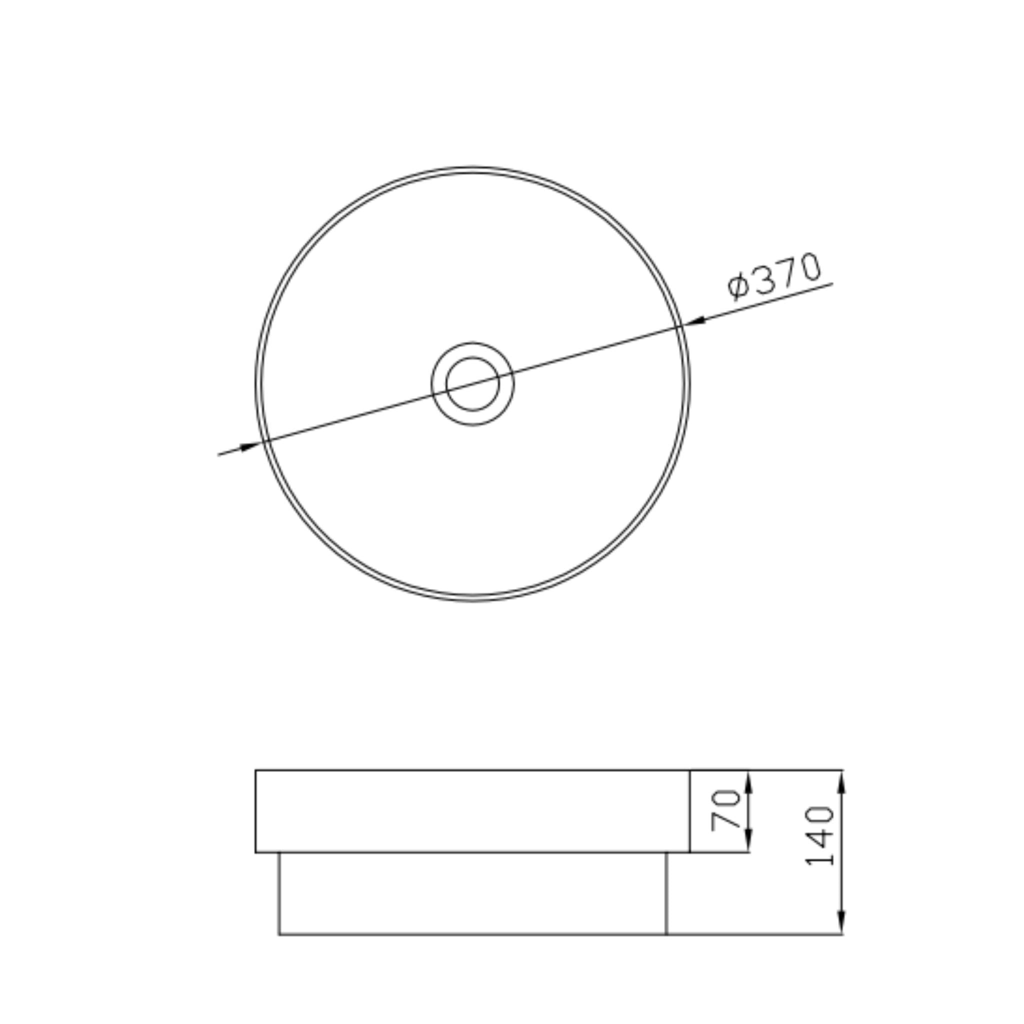 RIVA ROZA SEMI-INSET BASIN MATTE WHITE 370MM