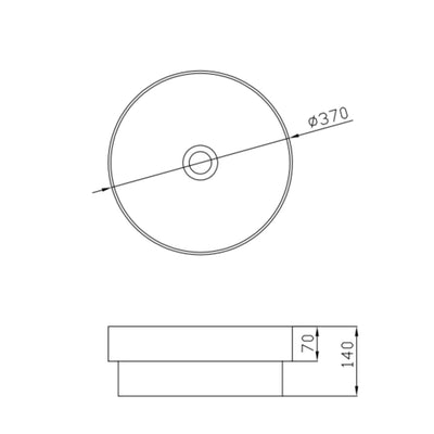 RIVA ROZA SEMI-INSET BASIN GLOSS WHITE 370MM
