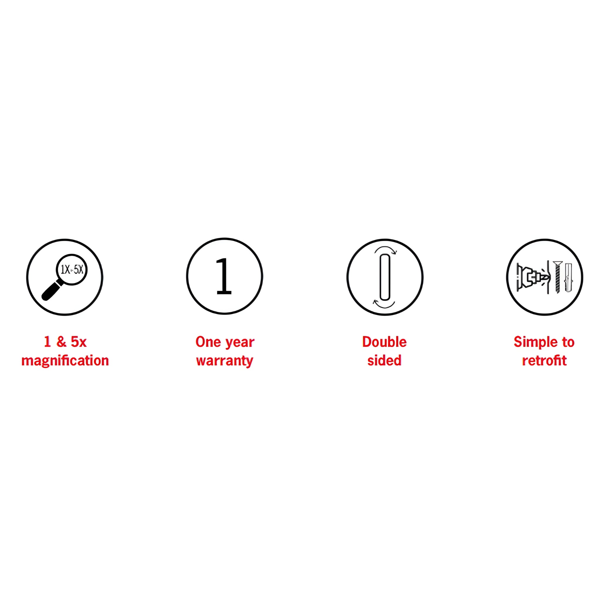 THERMOGROUP ABLAZE SQUARE 1&5X MAGNIFICATION MIRROR CHROME 185MM