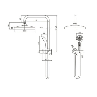 AMOZA TWIN SHOWER 3 PACKS BRUSHED GOLD