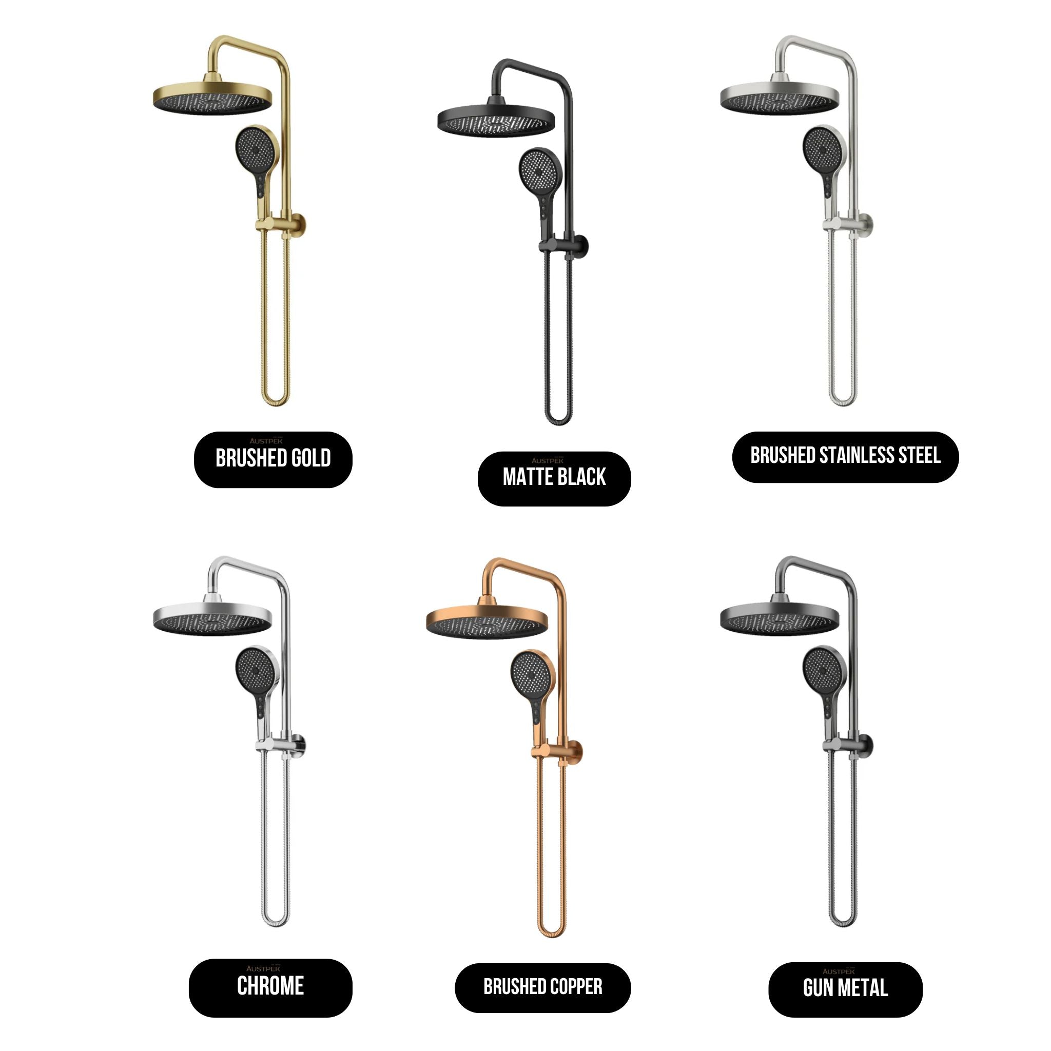 AMOZA TWIN SHOWER 3 PACKS GUN METAL