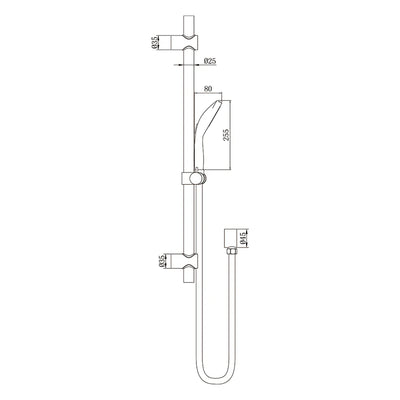 AMOZA HAND SHOWER ON RAIL 2 PACK BRUSHED COPPER