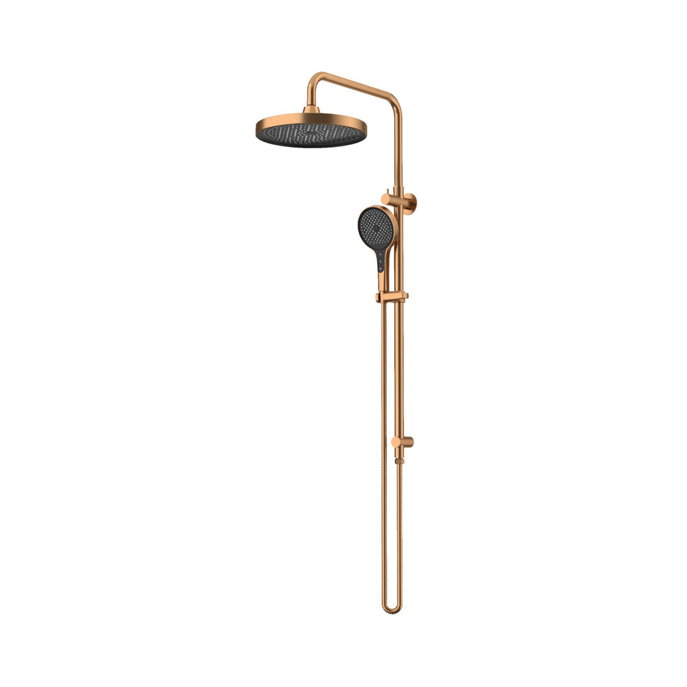 AMOZA TWIN SHOWER ON RAIL 3 PACKS BRUSHED COPPER
