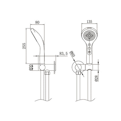 AMOZA HAND SHOWER WALL SHOWER BRACKET KITS 2 PACK BRUSHED COPPER
