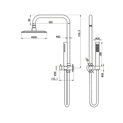AMOZA TWIN SHOWER 3 PACKS MATTE BLACK