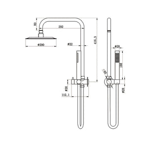 AMOZA TWIN SHOWER 3 PACKS BRUSHED COPPER