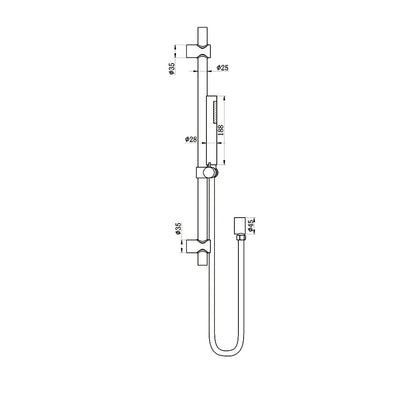 AMOZA HAND SHOWER ON RAIL 2 PACK BRUSHED GOLD