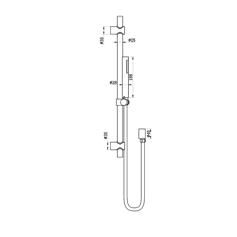 AMOZA HAND SHOWER ON RAIL 2 PACK BRUSHED COPPER