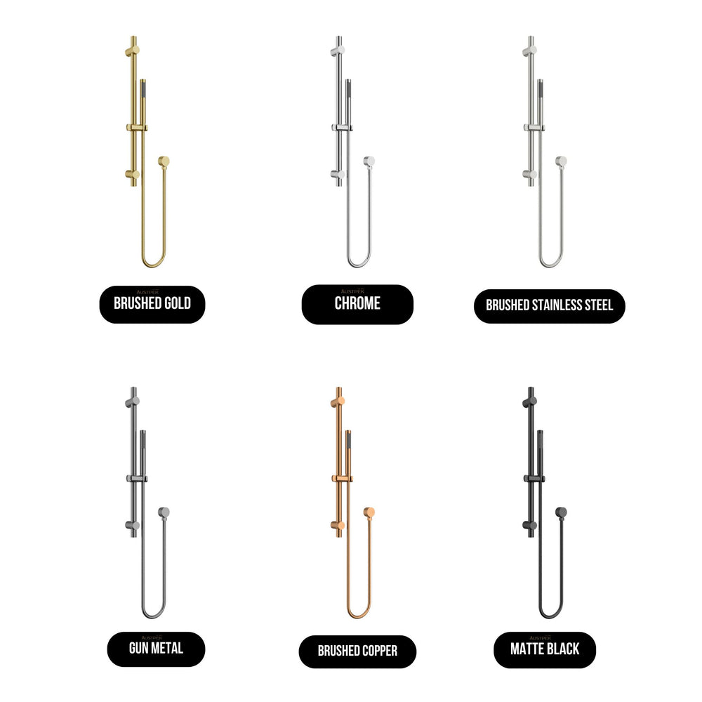 AMOZA HAND SHOWER ON RAIL 2 PACK BRUSHED GOLD