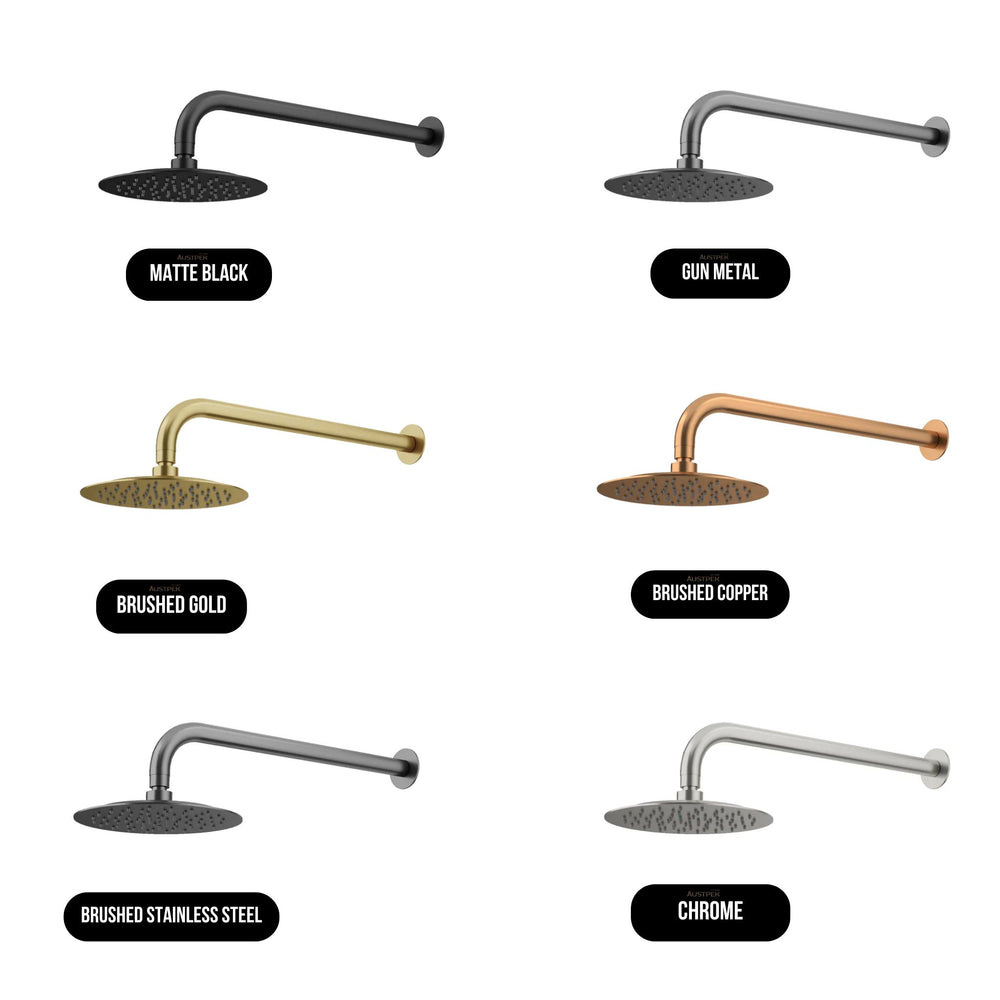 AMOZA CURVED SHOWER ARM & HEAD 2 PACKS 200MM BRUSHED COPPER
