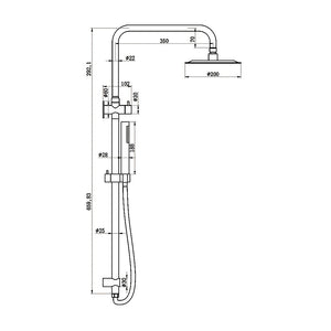 AMOZA TWIN SHOWER ON RAIL 3 PACKS BRUSHED GOLD