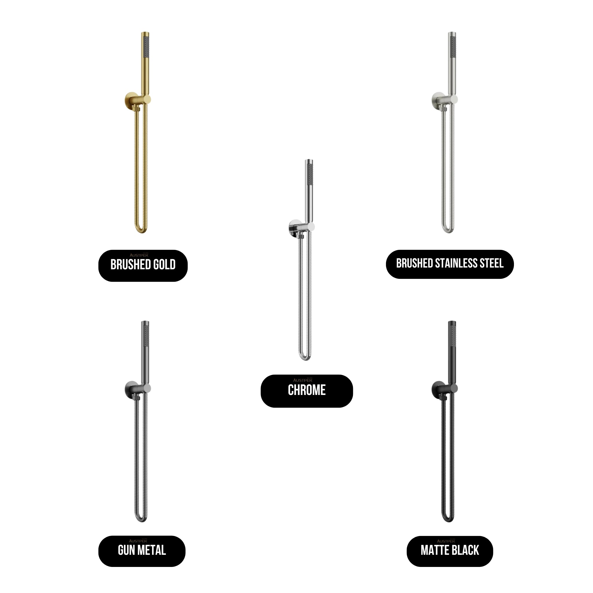 AMOZA HAND SHOWER WALL SHOWER BRACKET KITS 2 PACK BRUSHED STAINLESS STEEL