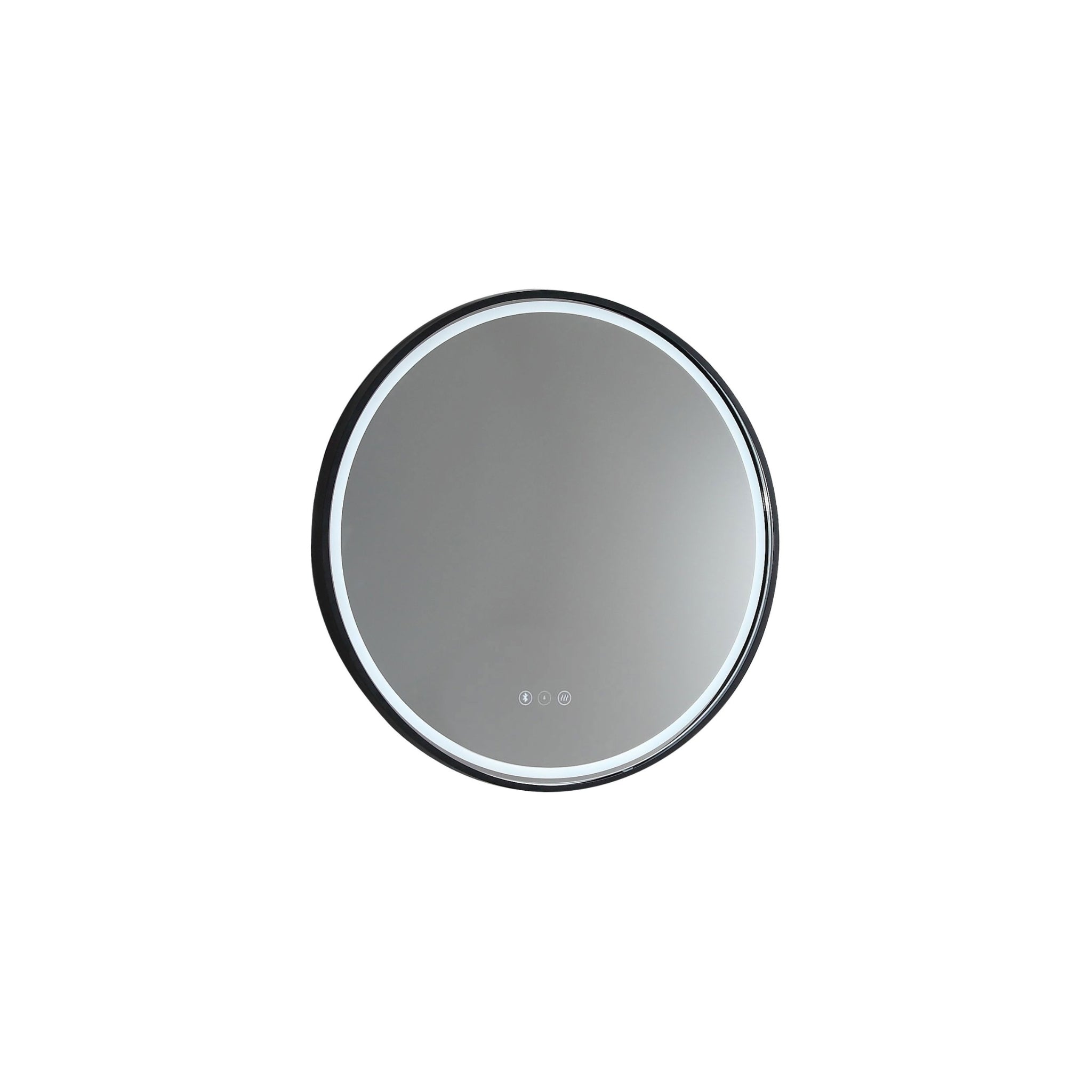 REMER SPHERE FRAMED LED MIRROR W/ DEMISTER, BLUETOOTH SPEAKERS & PORTABLE MAGNIFIER CUSTOM COLOURS 600X600MM