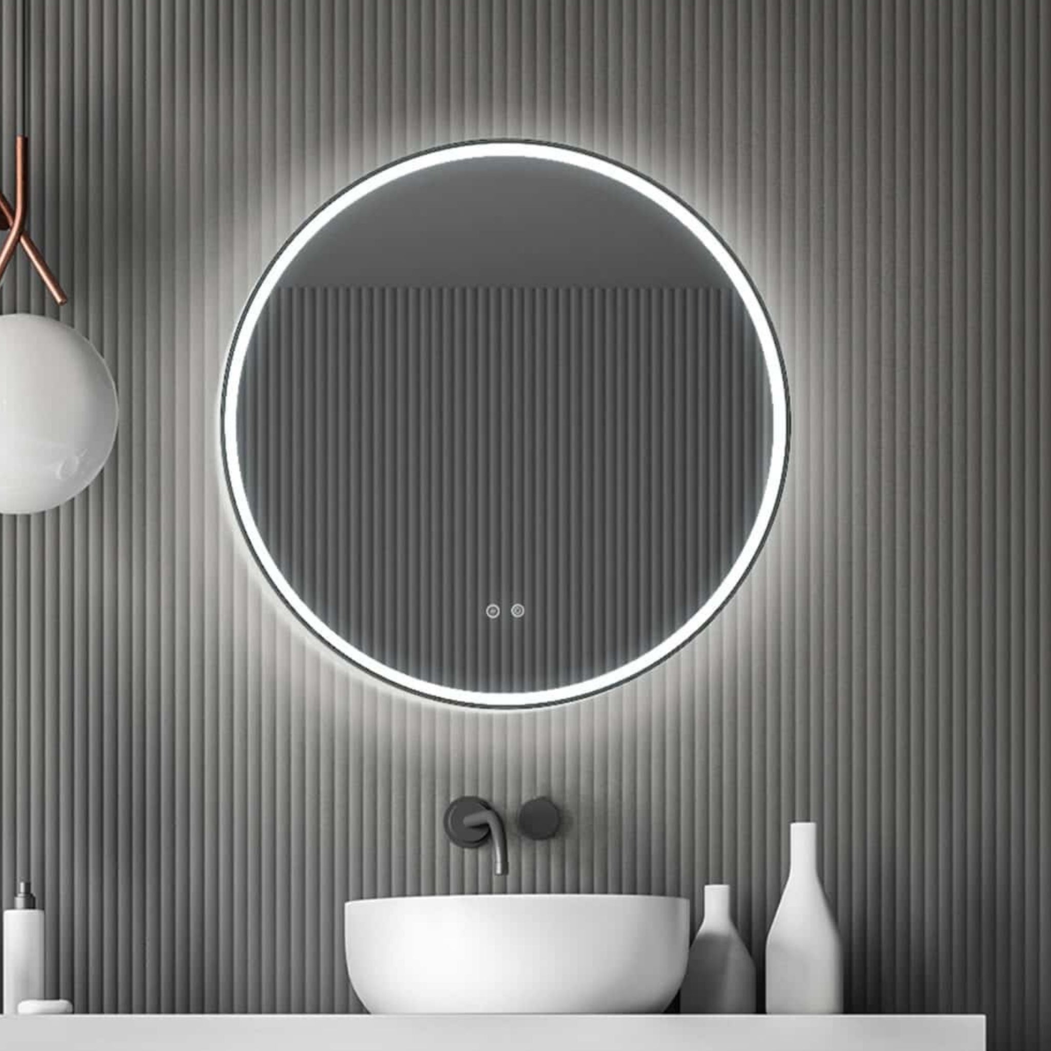 REMER SPHERE FRAMELESS LED MIRROR WITH DEMISTER 800X800MM