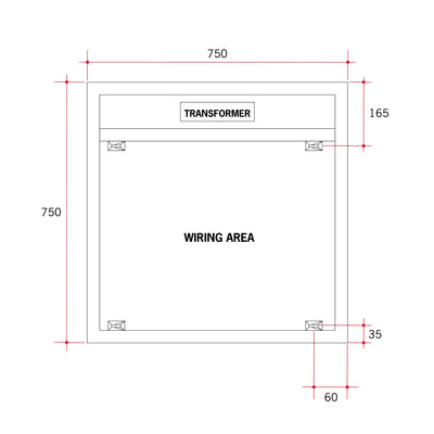 THERMOGROUP ABLAZE PREMIUM S RANGE BACK-LIT MIRROR 900MM