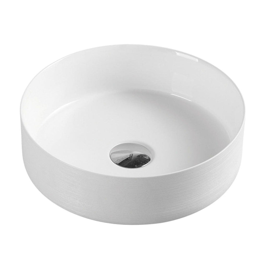 MERCIO SASSO ROUND ABOVE COUNTER BASIN TOUCHLINE WHITE 355MM
