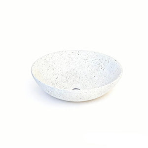MERCIO SASSO ROUND ABOVE COUNTER BASIN SPECKLED WHITE 400MM